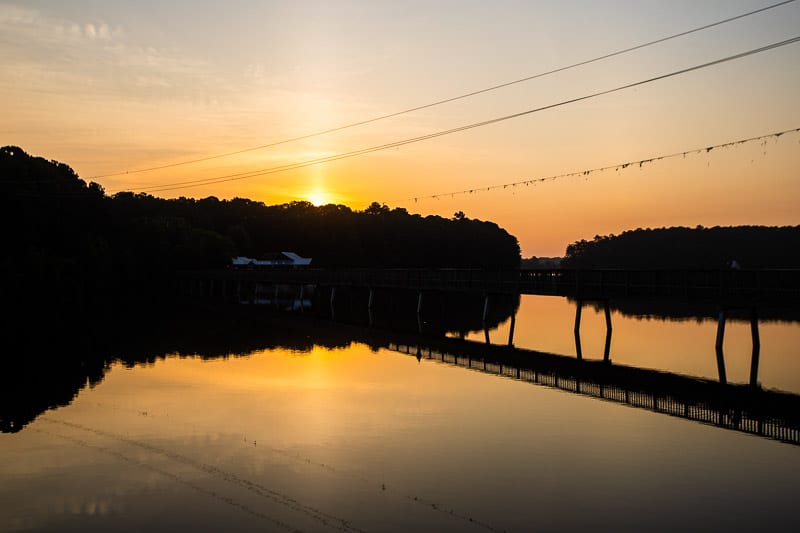 Sunrise at Lake Johnson, Raleigh