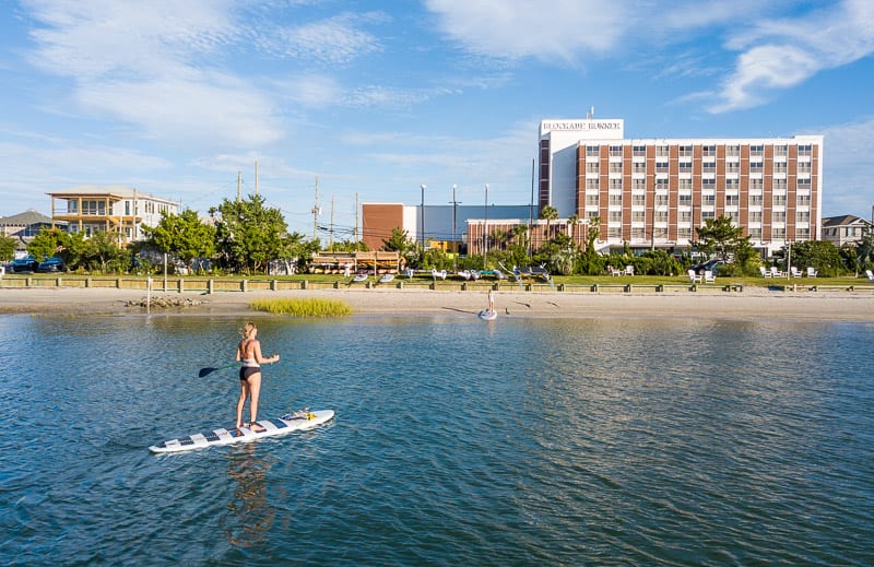 A paddleboarding on the sound Wrightsville Beach