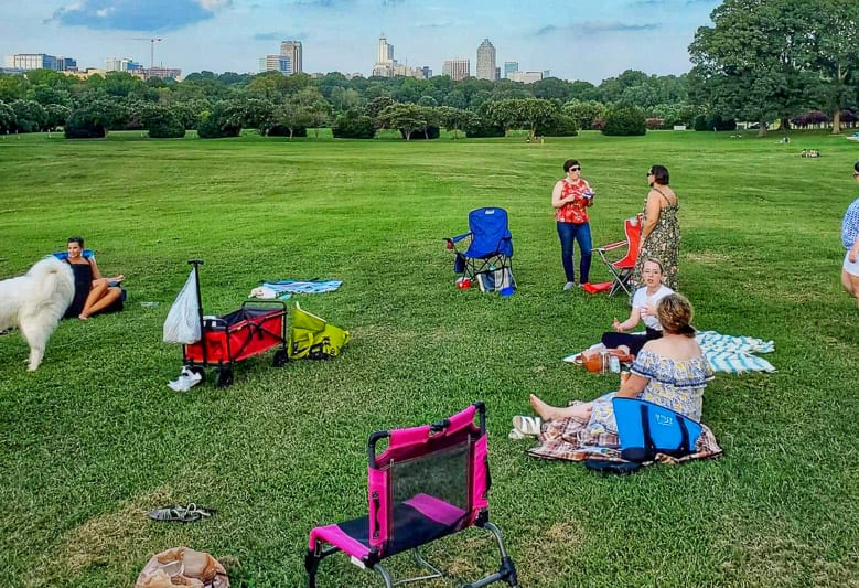 people enjoying a picnic on Dorothea Dix Park