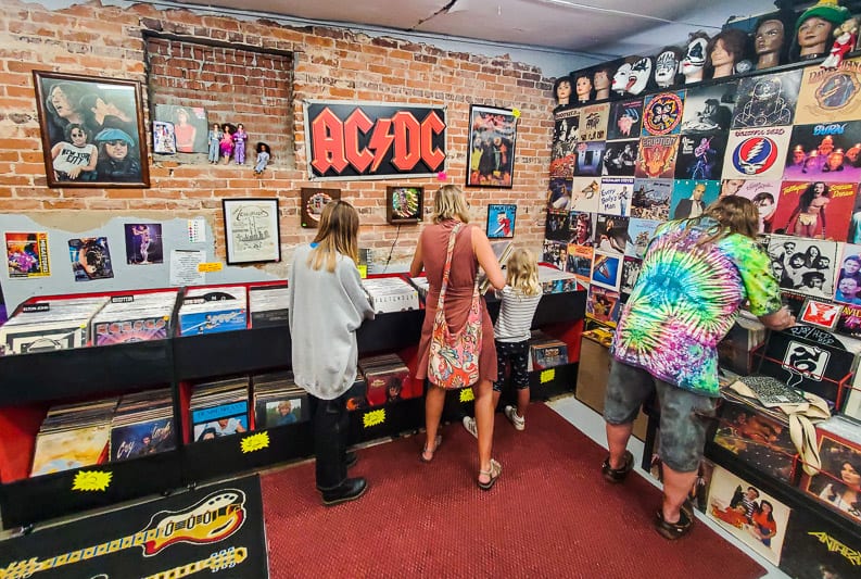 people browsing in a record store