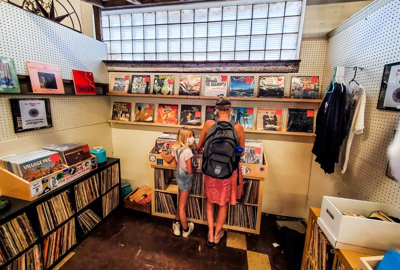 people browsing in a record store