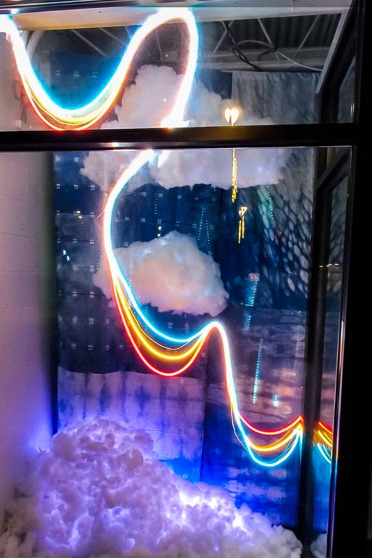 art exhibit in a window display