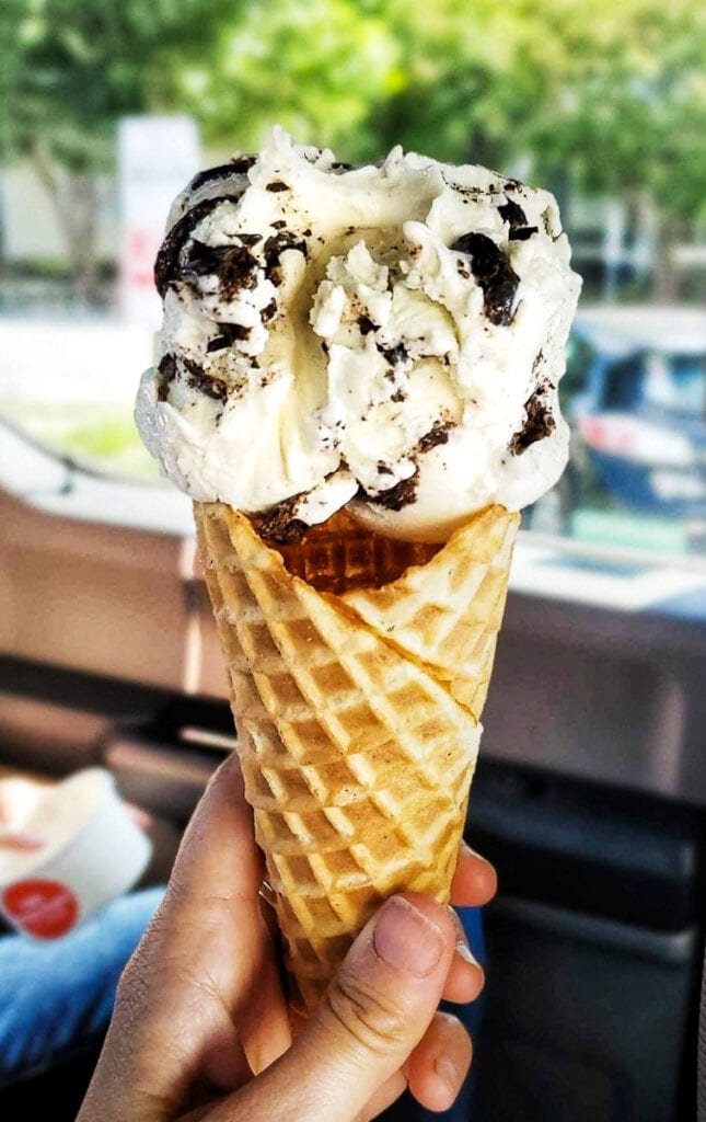 close up of an ice cream cone