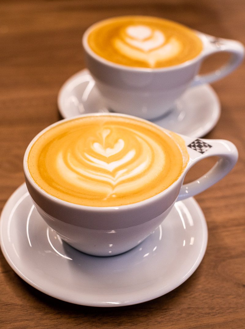 Latte at Jubala Coffee, North Hills. Raleigh