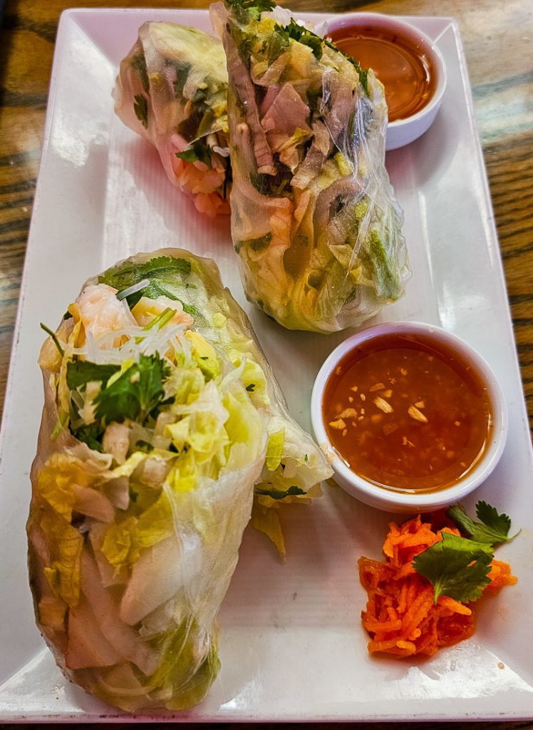 Summer rolls at a Vietnamese restaurant