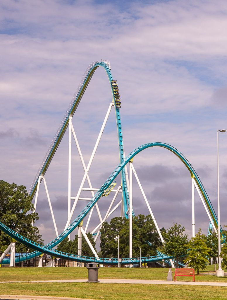 Roller coaster at Carowinds Theme Park
