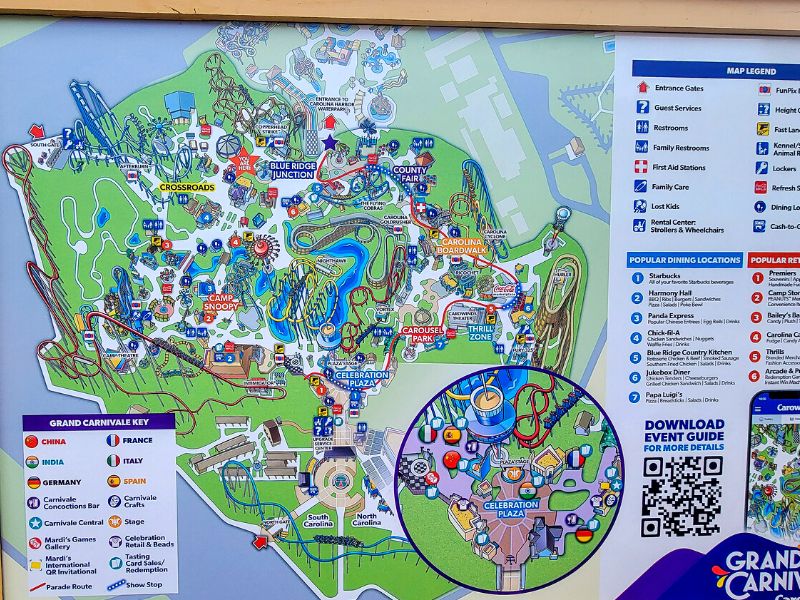 Park Map Carowinds Charlotte Nc Theme Park Map Tourist Map Map Images