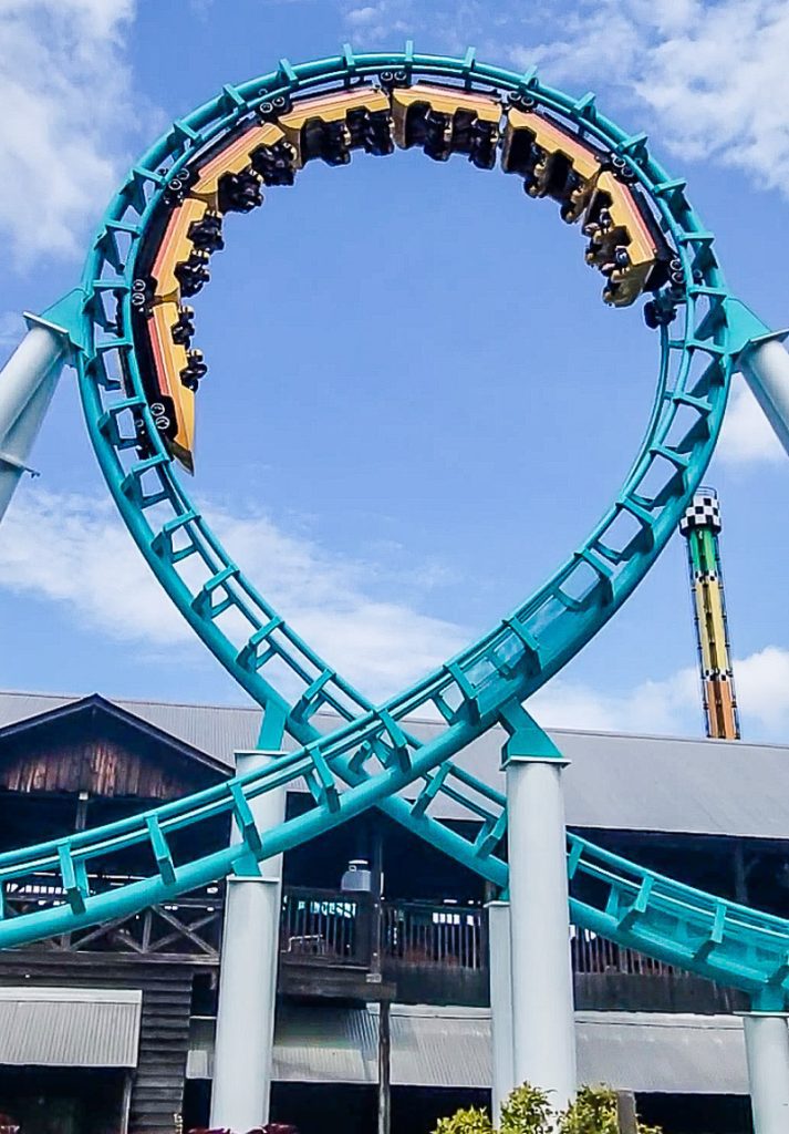 Roller coaster at Carowinds Theme Park