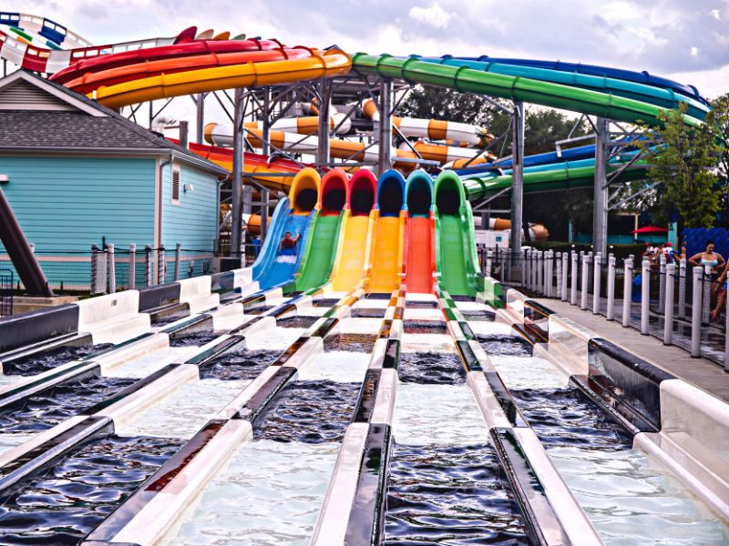 Waterslides at Carowinds theme park