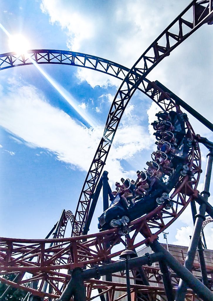 Roller coaster at Carowinds Amusement Park