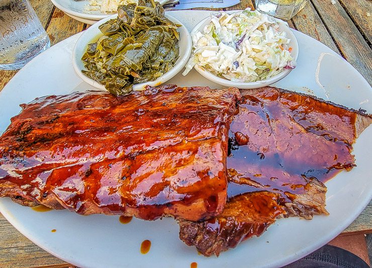 Rack of ribs barbecue an the Pit BBQ restaurant in Raleigh, NC