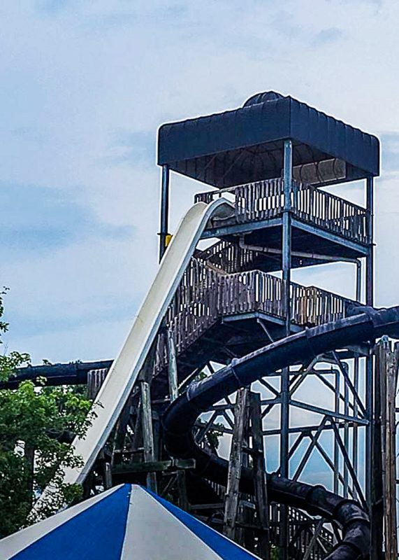 A close up of a steep waterslide Wet\'n Wild Greensboro