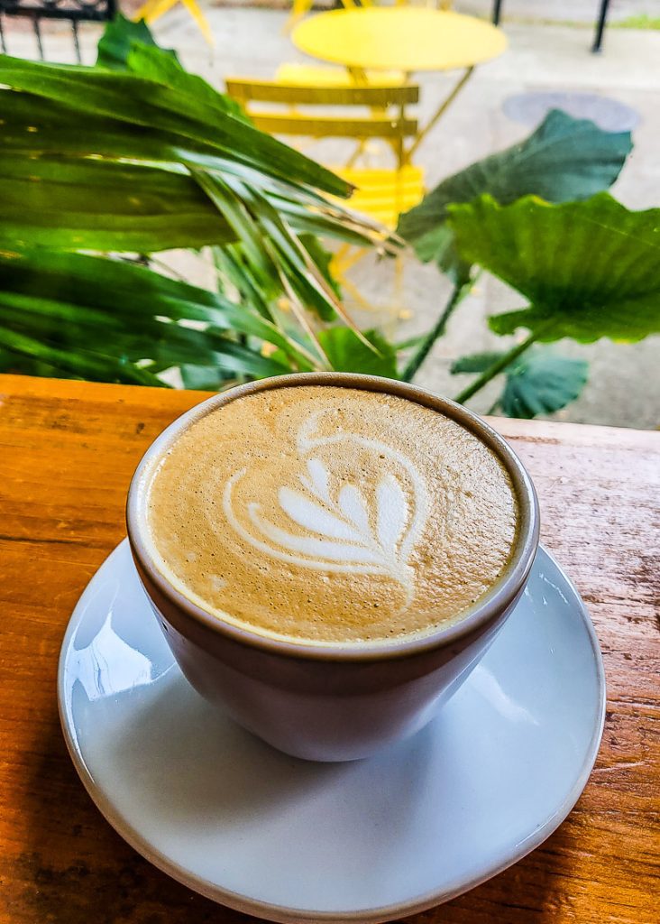 Cup of coffee ina white mug - Idle Hour Coffee Shop, Raleigh