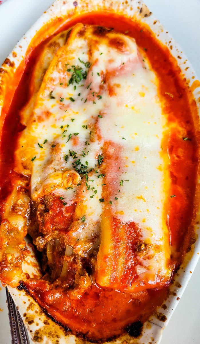 Plate of lasagne