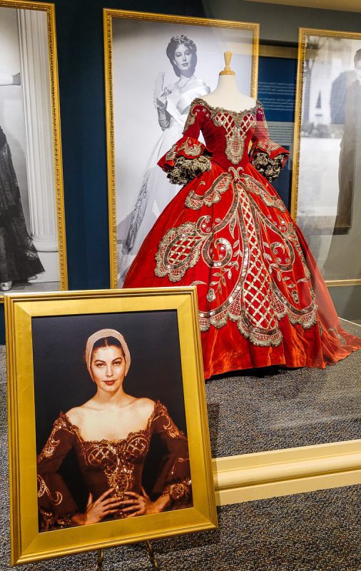 Portrait of a woman and dress in a museum