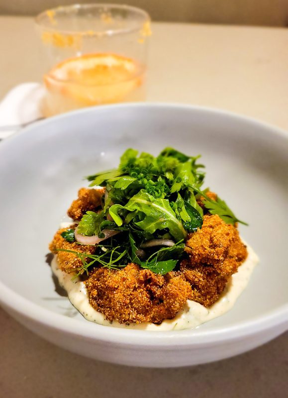 Bowl of fried oysters