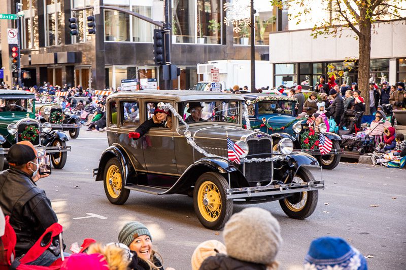 Old model Ford car in a parade