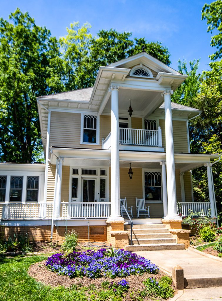 Front porch of an historic Southern home in Raleigh, North Carolina