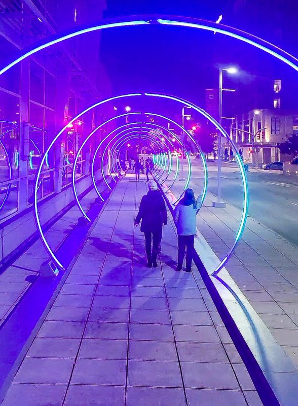 Illuminate Art Walk in downtown Raleigh. They are illuminated art light sculptures