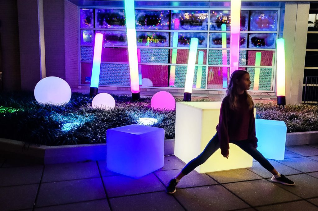 Illuminate Art Walk in downtown Raleigh. They are illuminated art light sculptures