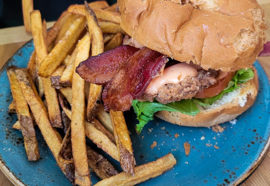 Chicken and bacon burger