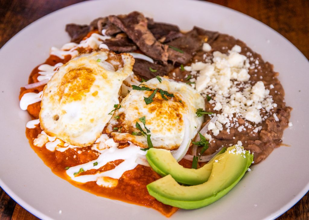 Plate of Chilaquiles Rojos