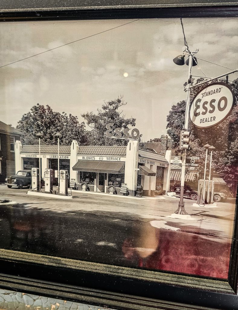 Photo of an old gas station