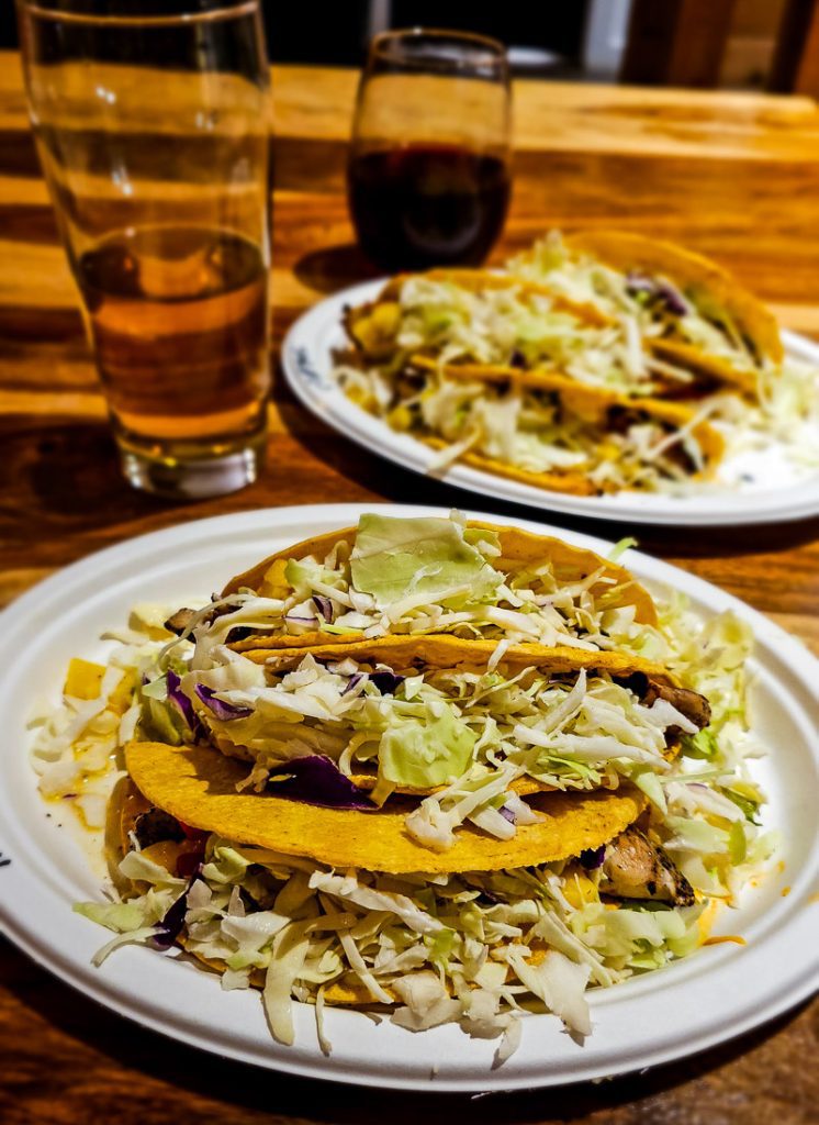 Tacos and glass of beer