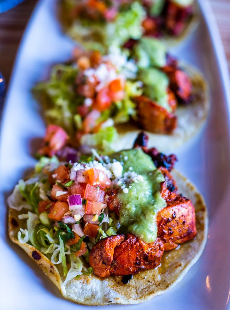 Plate of three tacos