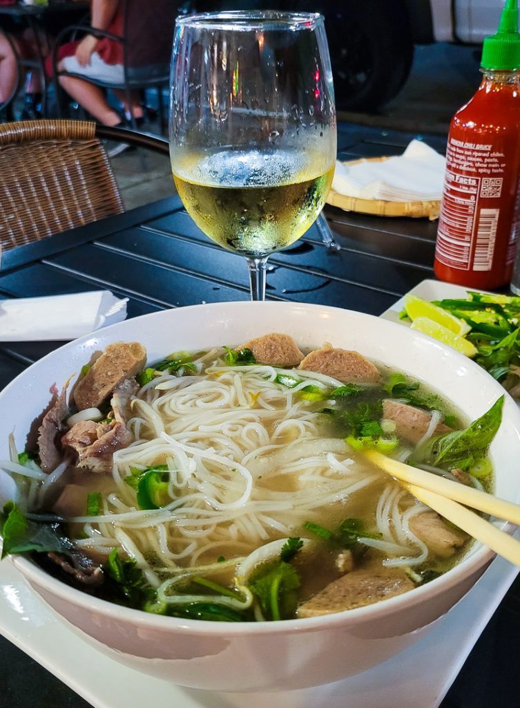 Bowl of Vietnamese noodle soup