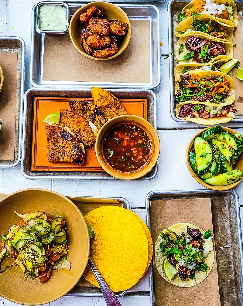 Table of Mexican food