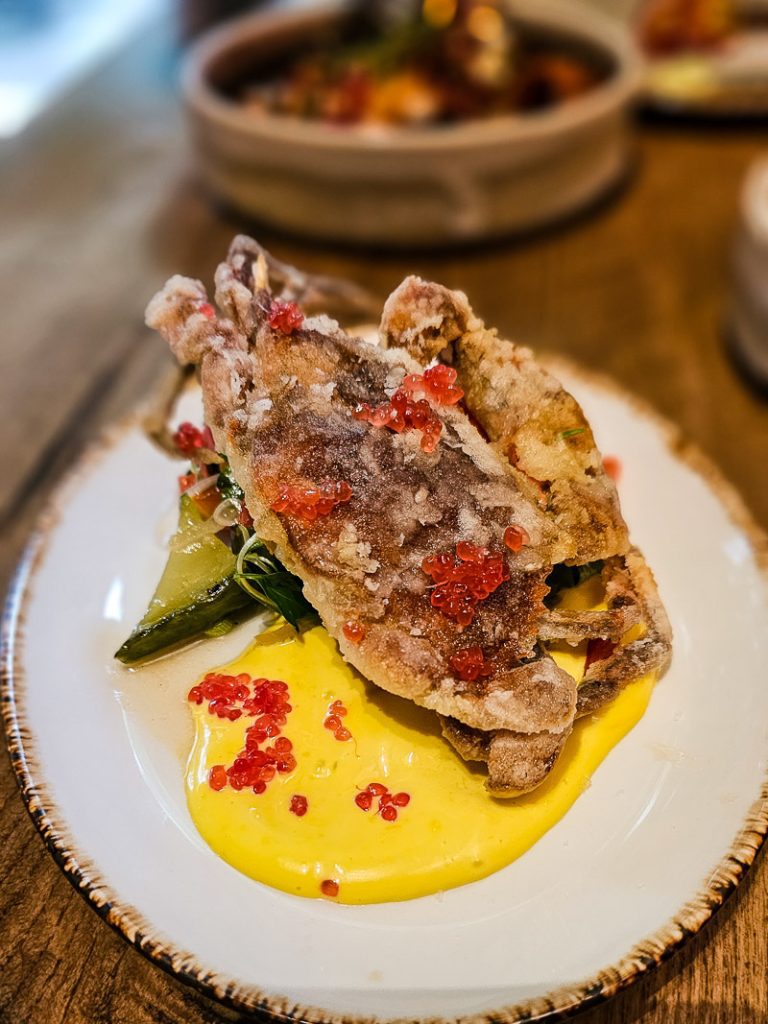 Soft shell crab on a plate
