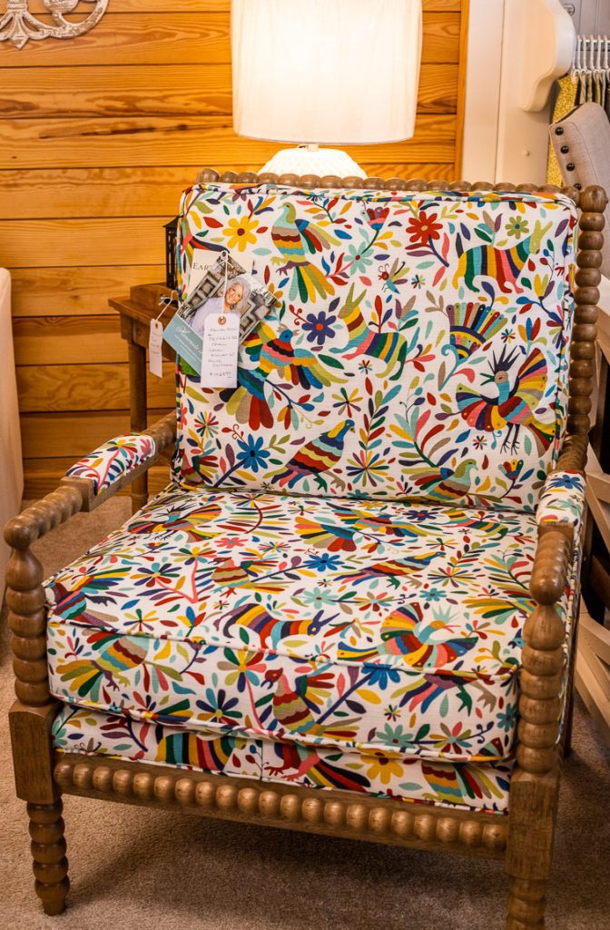 Chair with an animal pattern