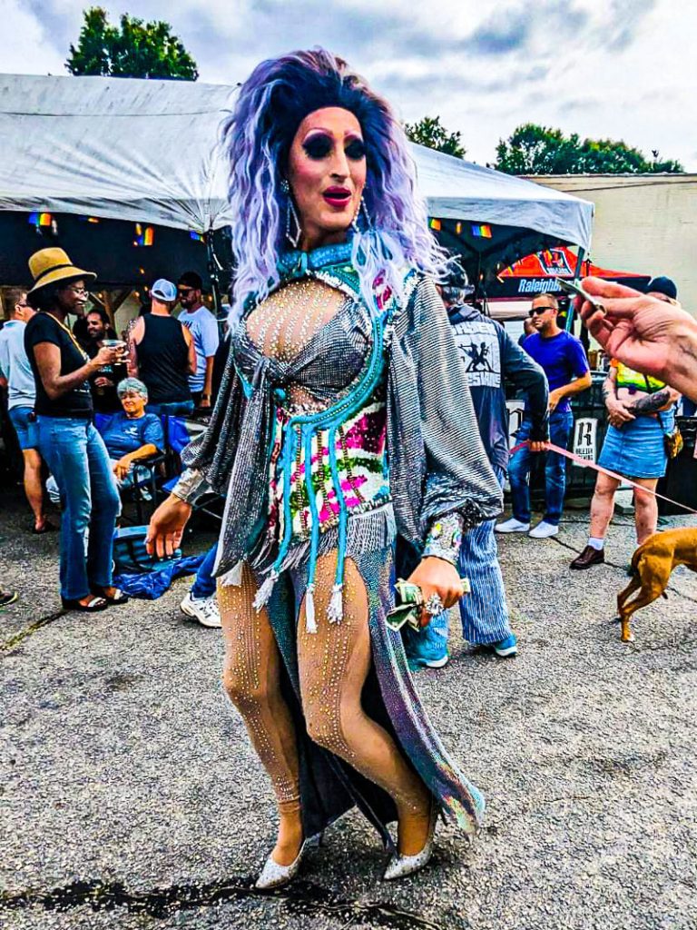 A drag queen at a pride festival