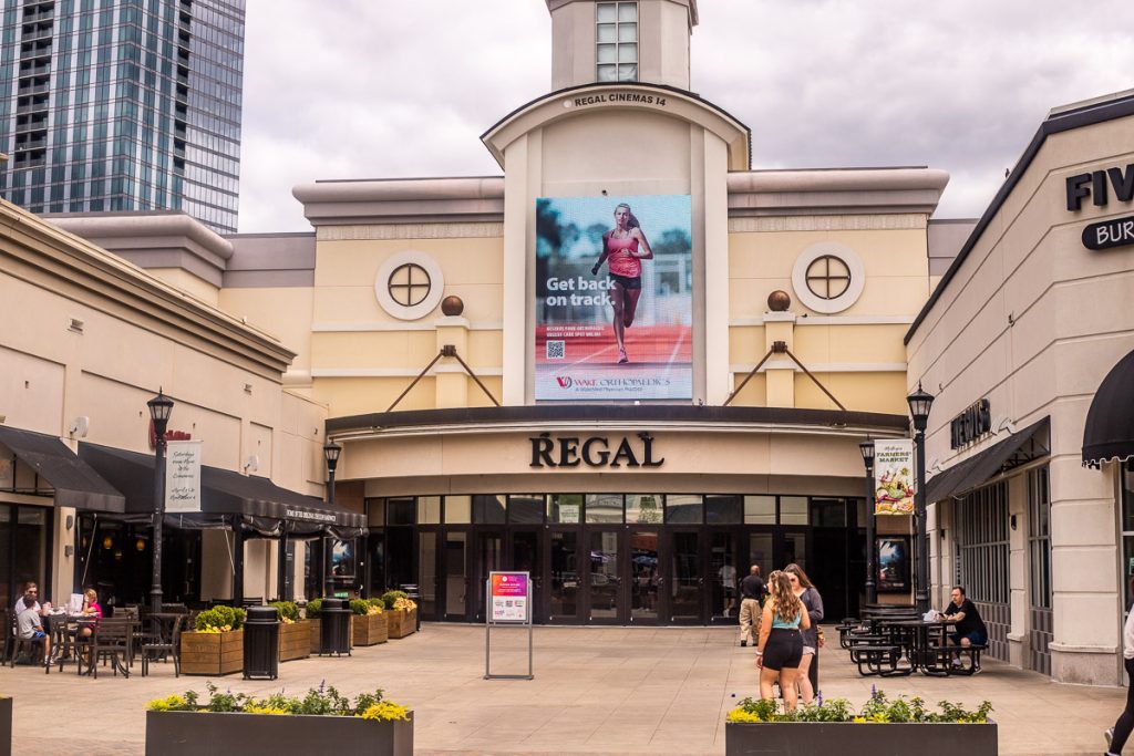 Movie cinema in a shopping mall