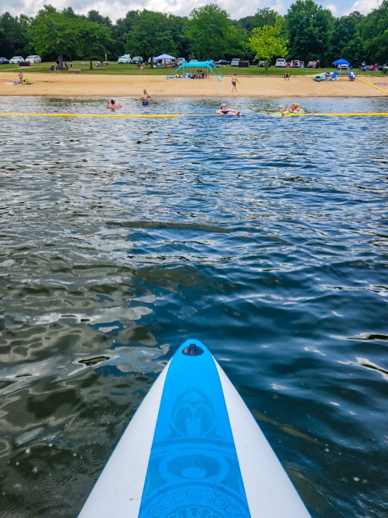 Paddle board on a lake