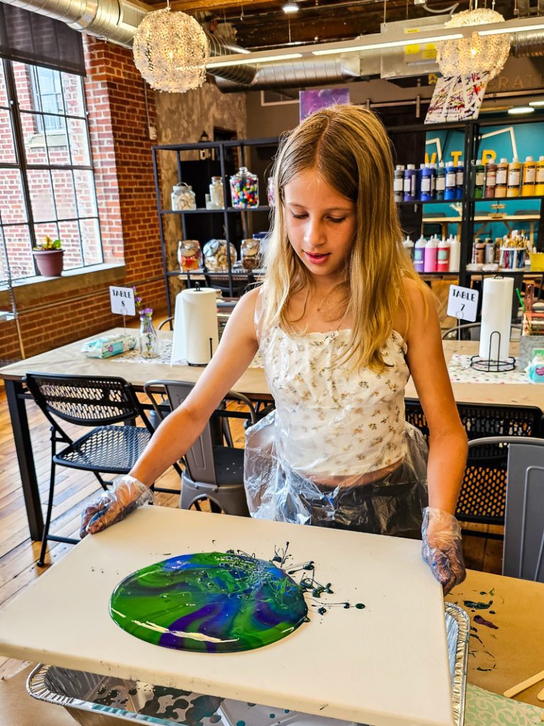 Girl doing a painting