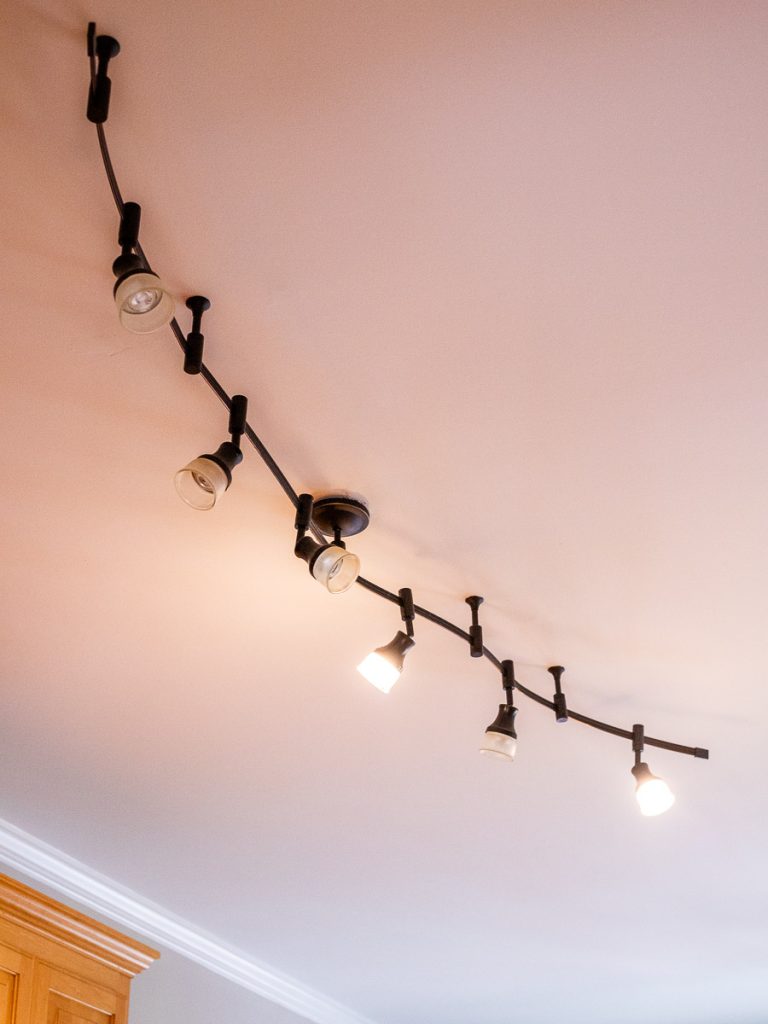 Track light on a ceiling